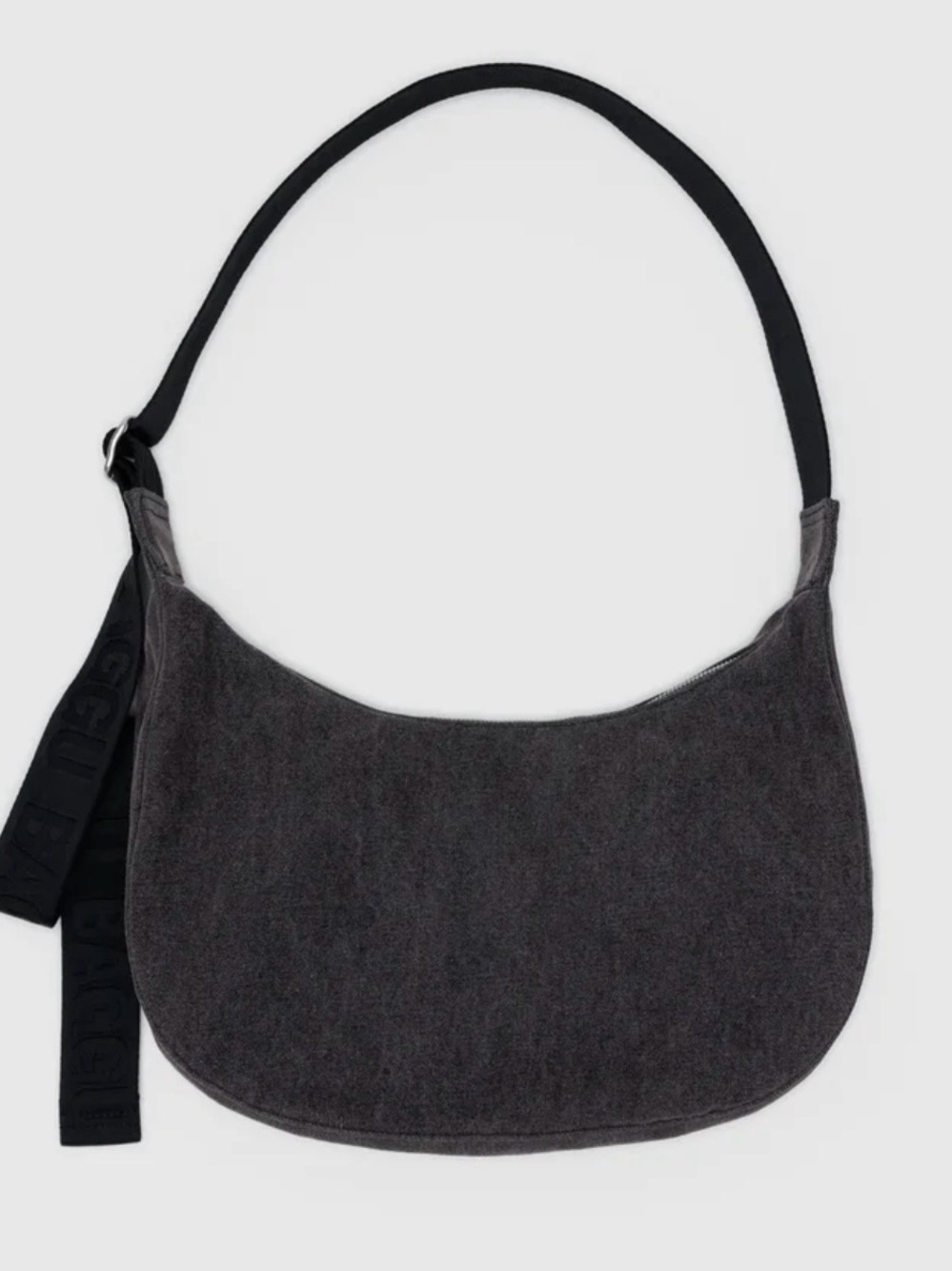 BAGGU Charcoal Gray Shoulder Bag with Black Strap